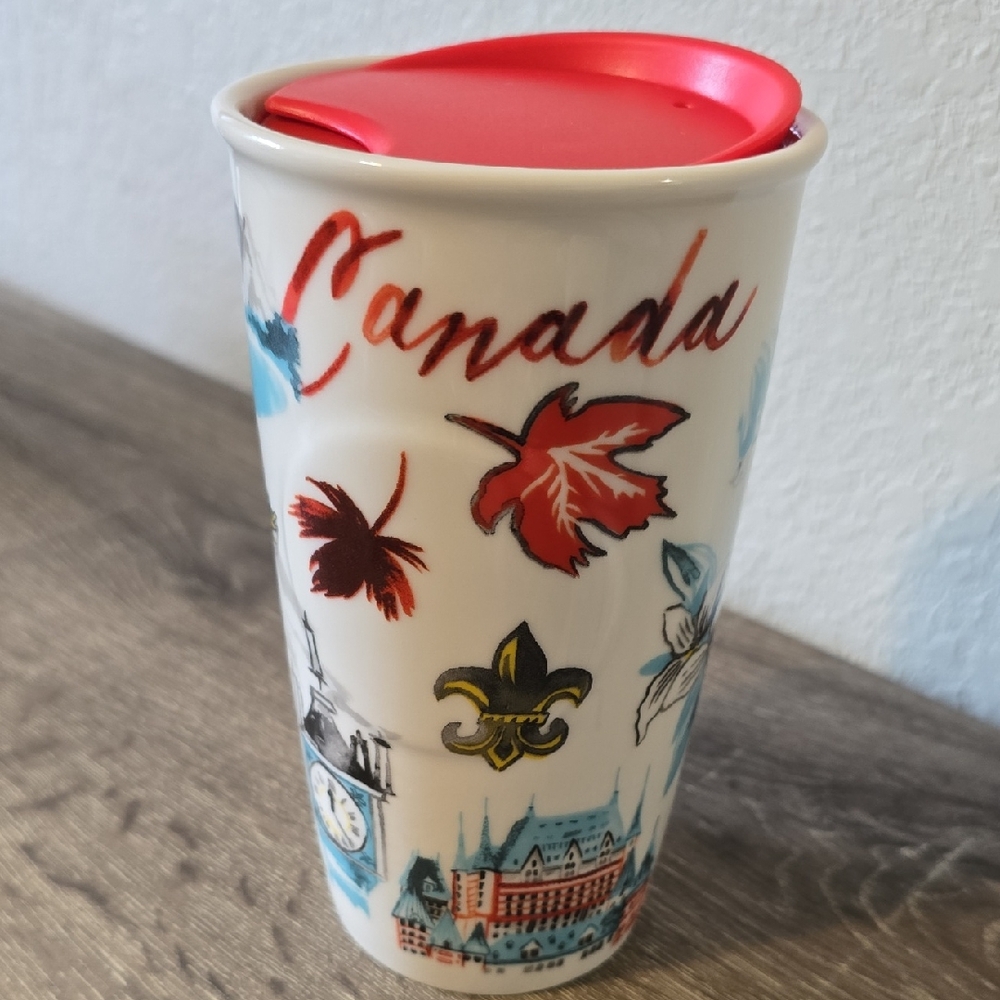 2016 Starbucks "Canada" Ceramic Travel Mug With Lid